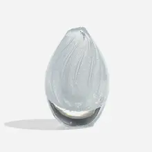 Vase by Tapio Wirkkala, 1948-1951, blown glass with internal bubble decoration, sold Apr 2023
