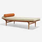 Berlin daybed by Bruno Mathsson, 1957 / 1962, laminated beech, beech plywood, upholstery, sold Apr 2023