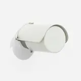 Outdoor wall lamp, model 7307 by Paavo Tynell, c. 1955, aluminum, opaline glass, sold Apr 2023