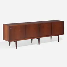 Cabinet by Henry Rosengren Hansen, c. 1965, rosewood, sold Apr 2023