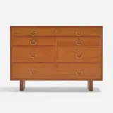Cabinet by Josef Frank, c. 1950, mahogany, brass, sold Apr 2023