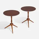 Occasional tables, pair by Frits Henningsen, c. 1945, mahogany, beech, sold Apr 2023