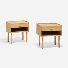 Nightstands model 430, pair by Hans J. Wegner, c. 1960, oak, sold Apr 2023
