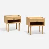 Nightstands model 430, pair by Hans J. Wegner, c. 1960, oak, sold Apr 2023