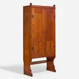 Cabinet, model 6433 for the Copenhagen City Hall by Martin Nyrop, c. 1905, pine, patinated iron, sold Apr 2023
