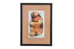 Female Figure by Oreste Dequel, Ink and gouache on paper, offered May 2020