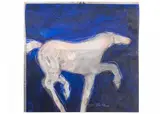 Equine Series by Suzanne Betz, gouache and graphite over double sided lithograph on paper, offered May 2020