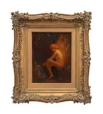Untitled - Seated Female Nude by Addison Thomas Millar, oil on canvas, sold Jan 2025