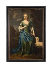 Lady Bridget Daughter of John First Earl Poulett and Wife of Polexfen Bastard Esq" - early 18th century by Thomas Gibson, oil on canvas, sold Jan 2025