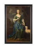 Lady Bridget Daughter of John First Earl Poulett and Wife of Polexfen Bastard Esq" - early 18th century by Thomas Gibson, oil on canvas, sold Jan 2025