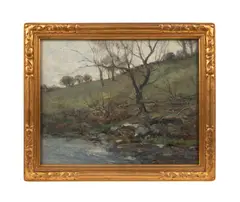 Brook in the Catskills - circa 1925 by Charles P. Gruppé, oil on canvas, sold Jan 2025