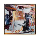 born 1942). "Gray Scale" - 1992 by Richard Johnson, acrylic and mixed media on canvas, sold Feb 2025