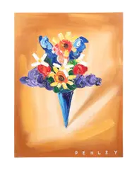 Untitled - Flower Bouquet by Steve Lyall Penley, acrylic on canvas, sold Feb 2025