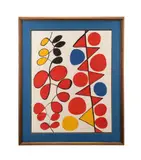 Vertical Flags" - circa 1970 by Alexander Calder, lithograph on paper, sold Feb 2025