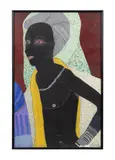 Untitled - Modern Nude Figural Portrait by Robbie Tillotson, acrylic and mixed media on paper, sold Feb 2025