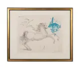 Pegasus" from The Mythology - circa 1963 by Salvador Dalí, etching and aquatint in colors on Japon paper, sold Feb 2025