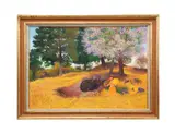 Nina con Flores by Trinidad Osorio, oil on canvas, sold Feb 2025