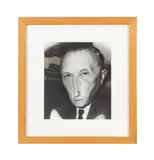 Konrad Adenauer" - Distortion Portrait - 1960s by Weegee aka Arthur Fellig, silver gelatin print on glossy paper, sold Feb 2025