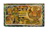 Mythology Of The Past" - late 20th/early 21st century by Rudolph Valentino Bostic, acrylic on cardboard, sold Feb 2025