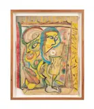Untitled - Figural Abstract - last quarter 20th century by Joseph Hardin, mixed media colored pencil/crayon on paper, sold Feb 2025