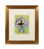 Untitled - Figural Abstract by Paul Colin, pastel on paper, sold Feb 2025