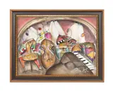 Untitled - Abstract Whimsical Jazz Band by Eric Waugh, acrylic on canvas, sold Feb 2025