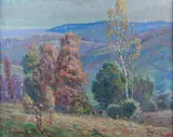 Impressionist landscape by Louis Oscar Griffith, oil on canvas, sold Sep 2021