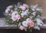 still life "Roses by Raoul de Longpre, gouache on paper, sold Sep 2021