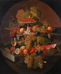 Still LIfe with Fruit by Severin Roesen, oil on canvas, sold Sep 2021