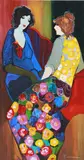 Untitled by Itzchak Tarkay, giclee of (2) seated women, sold Oct 2021