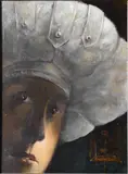 painting "Chef by Ellen S Vander Noot, oil on board, sold Nov 2021