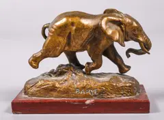 Untitled by Antoine-Louis Barye, bronze elephant, sold Dec 2021