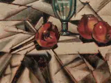 Still Life with Apples and Glass by Bertram Brooker, oil on board, sold Dec 2020