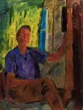 Self Portrait by William Goodridge Roberts, oil on board, sold Dec 2020