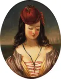 Portrait of Louise by Cornelius Krieghoff, oil on canvas, laid on canvas, sold Jun 2021