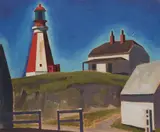 Yarmouth Light by Charles Comfort, oil on board, sold Dec 2020