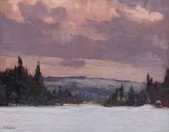 Algonquin Park (circa 1914) by John William Beatty, oil on board, sold Dec 2020