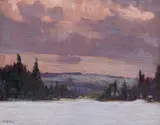 Algonquin Park (circa 1914) by John William Beatty, oil on board, sold Dec 2020