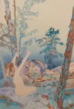 Summer Idyll by Walter J. Phillips, colour woodcut, sold Dec 2020