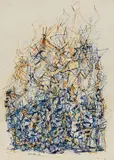 Sans titre (1948) by Jean-Paul Mousseau, coloured inks on textured watercolour paper, sold Dec 2020