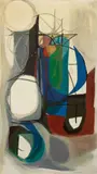 Non Objective (Bluish) by Tom Hodgson, oil on board, sold Dec 2020