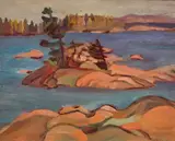 Island, French River, Ontario by Frederick Grant Banting, oil on board, sold Dec 2020