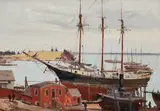 Lunenburg, Nova Scotia by Robert Pilot, oil on board, sold Dec 2020
