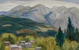 From Whistler Parking Lot by Doris Jean McCarthy, watercolour, sold Dec 2020