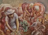 André Charles Biéler, Blueberry Picking by Andr� Charles Bi�ler, mixed media on panel, sold Dec 2020