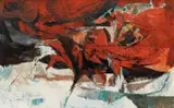 The Bull Fight by York Wilson, mixed media on board, sold Dec 2020