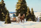 The Logging Trail by Frederick Simpson Coburn, oil on canvas, sold Dec 2020