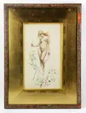 nude by Luis Ricardo Falero, watercolor on paper, sold Jul 2023