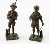 Untitled by Adolphe Jean Lavergne, bronze boys "Charmeur de Lezards" and "Pecheur", sold Aug 2023