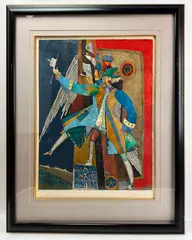 soldier by Andrei Gennadiev, aquatint etching, sold Aug 2023